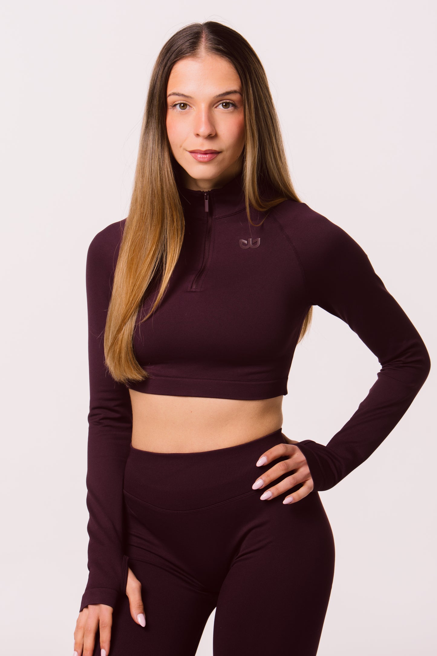 Crop Top 1/4 Zip Sculpt Fit