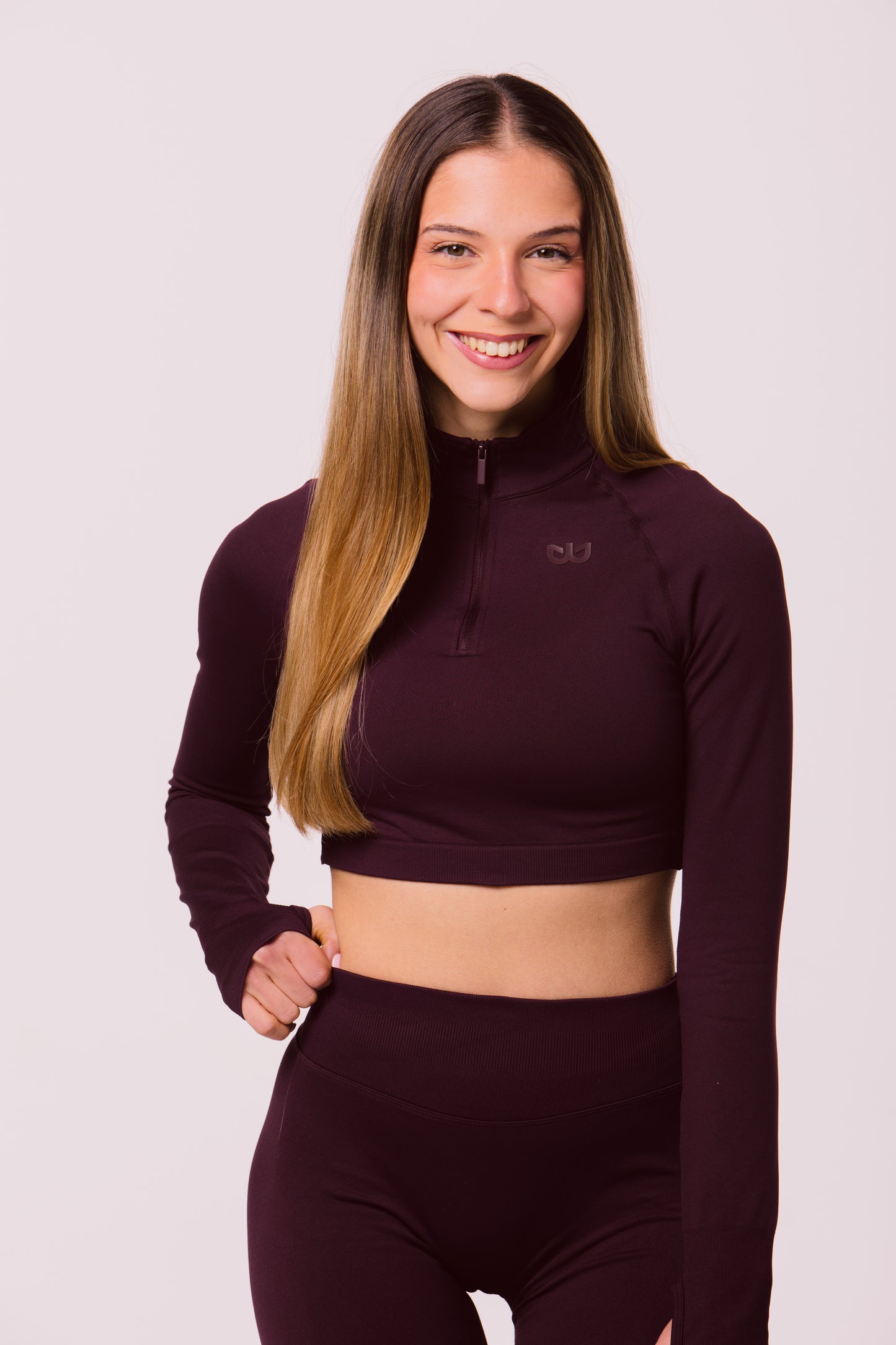 Crop Top 1/4 Zip Sculpt Fit