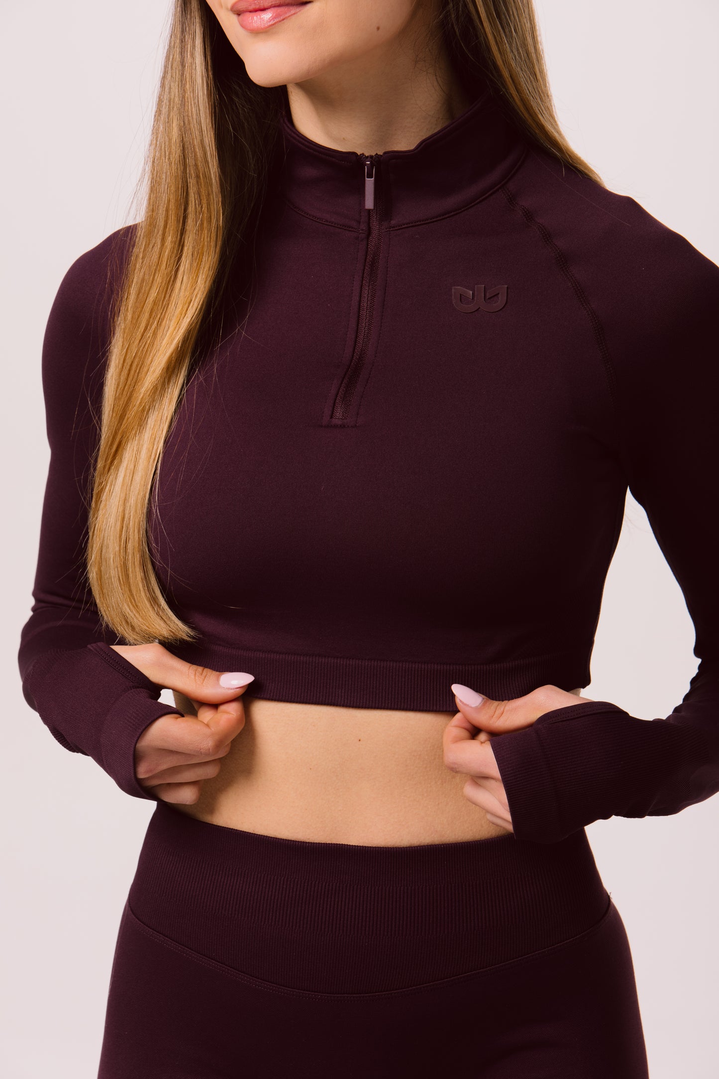 Crop Top 1/4 Zip Sculpt Fit