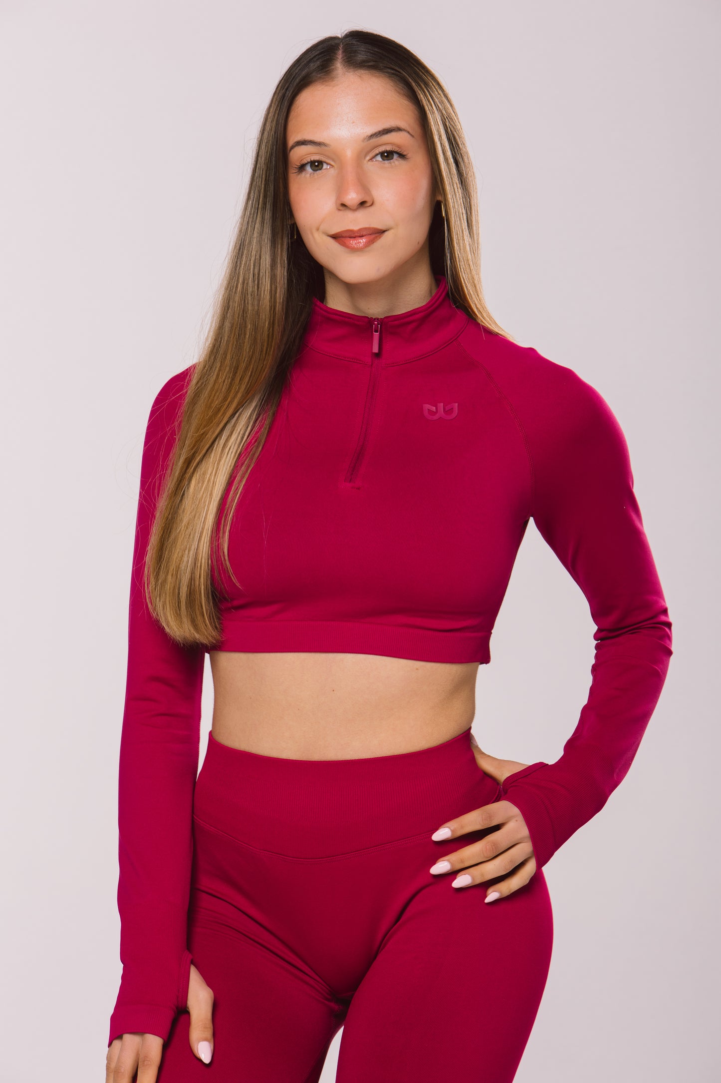 Crop Top 1/4 Zip Sculpt Fit