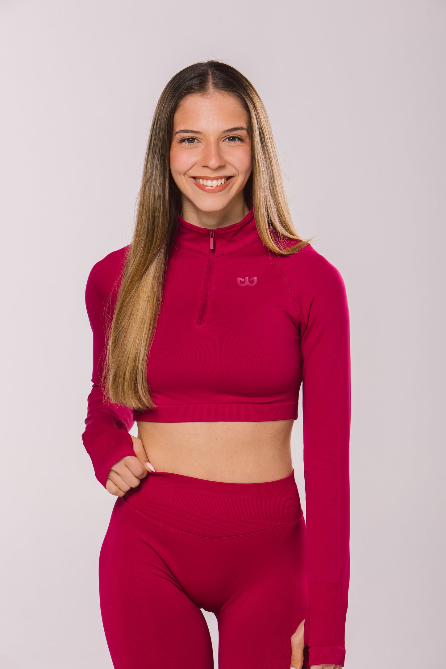 Crop Top 1/4 Zip Sculpt Fit